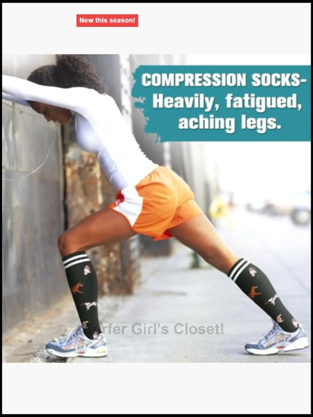 6 Pairs Graduated Compression Socks for Running Athletic Sports